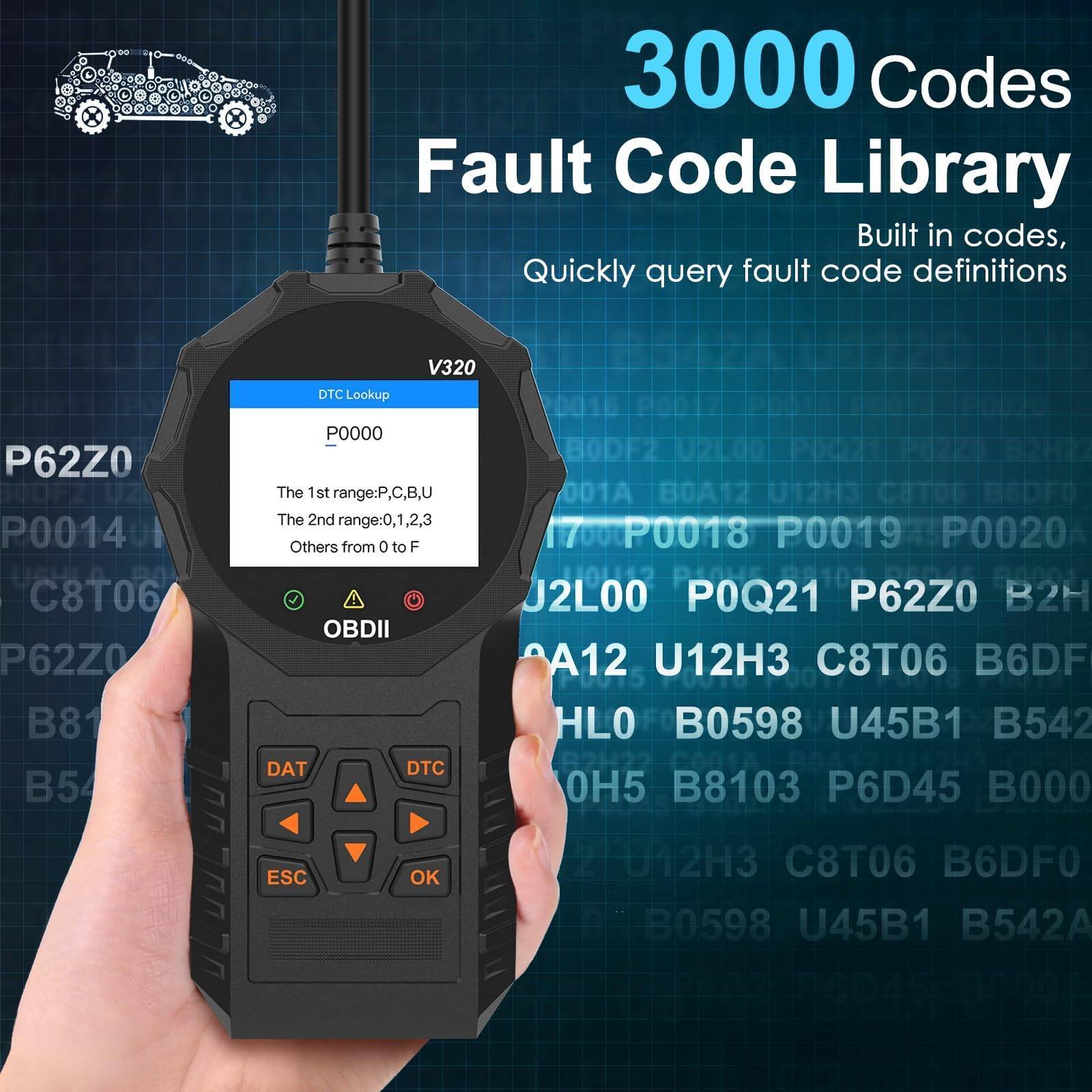 Automotive OBD2 Scanner OBD Code Reader Car Check Engine Fault Diagnostic Tool
